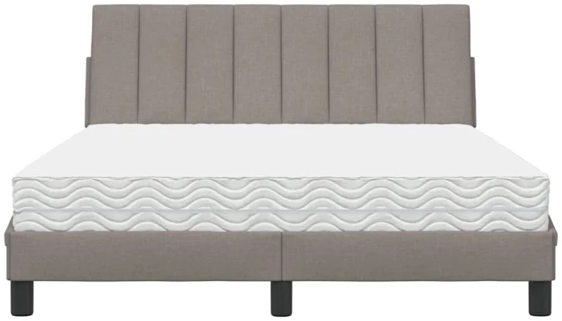 vidaXL Κρεβάτι Taupe 140x190 εκ. Υφασμάτινο