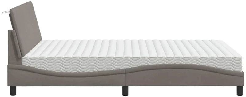 vidaXL Κρεβάτι Taupe 140x190 εκ. Υφασμάτινο