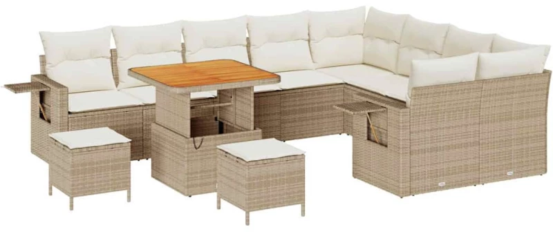 vidaXL Σετ Καναπέ Κήπου 12 pcs μπεζ και κρεμ 80 x 80 x 71 cm