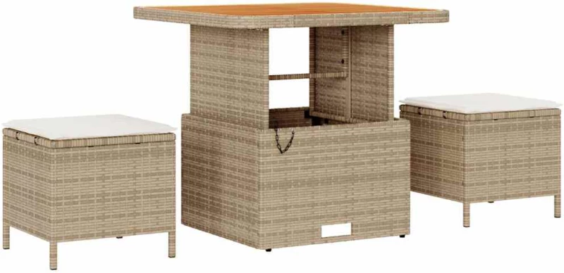 vidaXL Σετ Καναπέ Κήπου 12 pcs μπεζ και κρεμ 80 x 80 x 71 cm