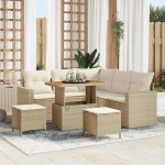 vidaXL Σετ Καναπέ Κήπου 8 pcs μπεζ και κρεμ 90 x 55 x 71 cm