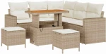 vidaXL Σετ Καναπέ Κήπου 8 pcs μπεζ και κρεμ 90 x 55 x 71 cm
