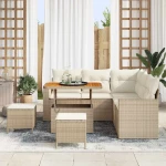 vidaXL Σετ Καναπέ Κήπου 8 pcs μπεζ και κρεμ 90 x 55 x 71 cm