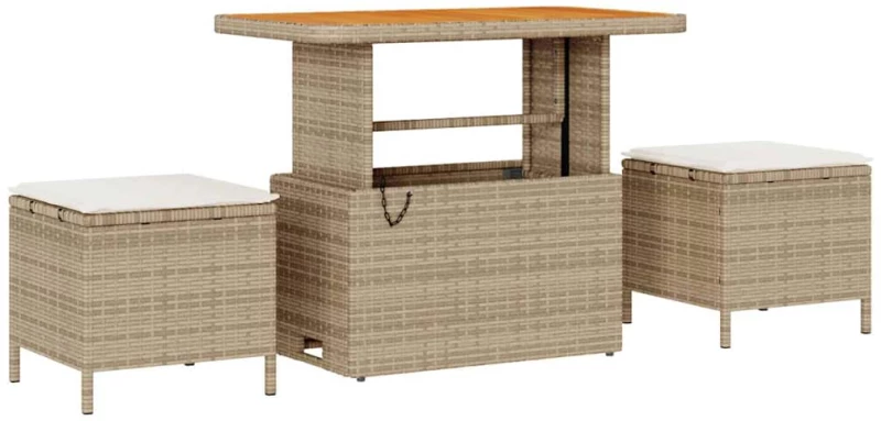 vidaXL Σετ Καναπέ Κήπου 8 pcs μπεζ και κρεμ 90 x 55 x 71 cm