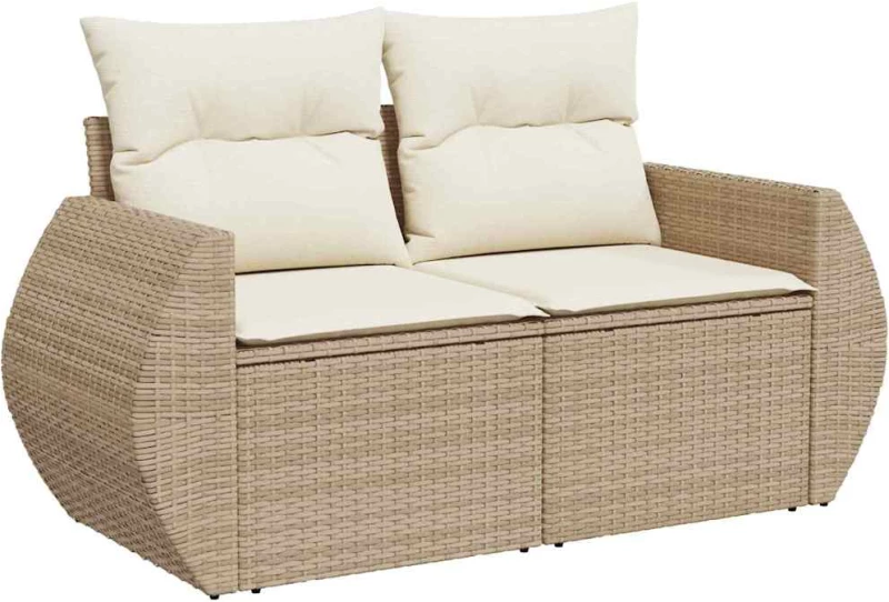 vidaXL Σετ Καναπέ Κήπου 8 pcs μπεζ και κρεμ 90 x 55 x 71 cm