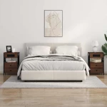 vidaXL Κομοδίνο με Σταθμό Φόρτισης 2 pcs Καφέ δρυς 40 x 31 x 60 εκ.