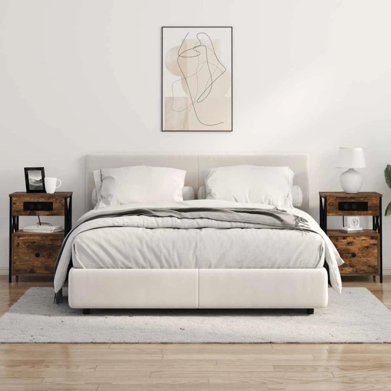 vidaXL Κομοδίνο Καπνιστή δρυς 40 x 31 x 60 εκ. Επεξεργασμένο ξύλο