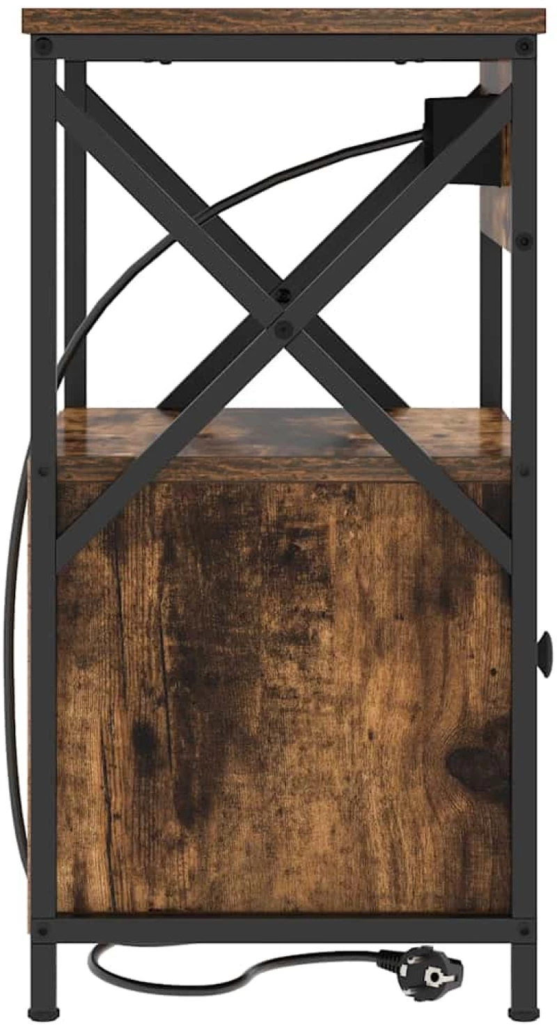 vidaXL Κομοδίνο Καπνιστή δρυς 40 x 31 x 60 εκ. Επεξεργασμένο ξύλο