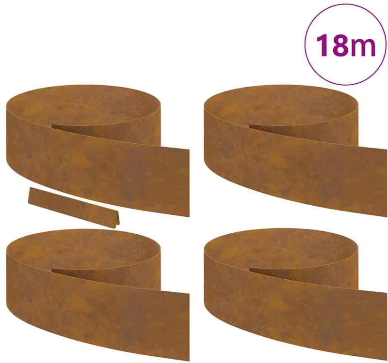 vidaXL Φράχτης Κήπου 4 pcs Σκ rusty 450 x 20 εκ
