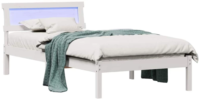 vidaXL Σκελετός Κρεβατιού Λευκό 75 x 190 cm Μασίφ ξύλο πεύκου
