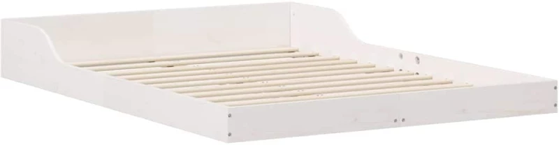 vidaXL Σκελετός Κρεβατιού Λευκό 135 x 190 cm Μασίφ ξύλο πεύκου