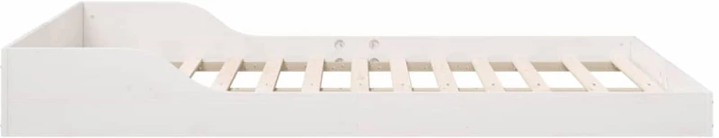 vidaXL Σκελετός Κρεβατιού Λευκό 135 x 190 cm Μασίφ ξύλο πεύκου