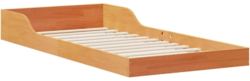 vidaXL Σκελετός Κρεβατιού Καφέ κεριού 90 x 210 cm Μασίφ ξύλο πεύκου