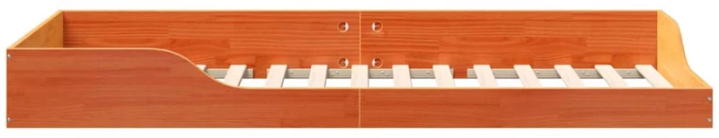 vidaXL Κρεβάτι δαπέδου Καφέ κεριού 90 x 210 cm Μασίφ ξύλο πεύκου