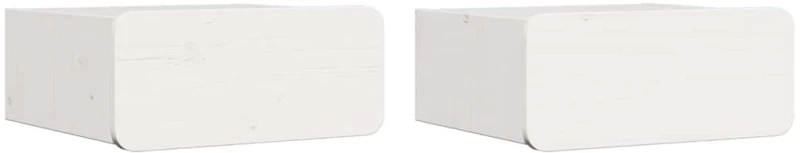vidaXL Κομοδίνο 2 pcs Λευκό 39 x 34 x 16.5 εκ. Μασίφ ξύλο πεύκου