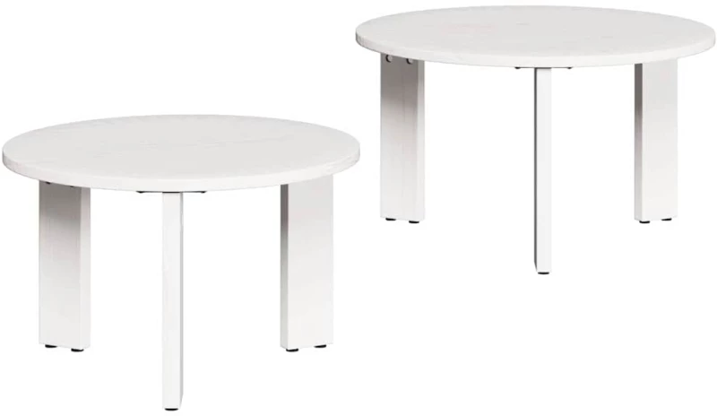 vidaXL Τραπεζάκι σαλονιού 2 pcs Λευκό 47.5 x 47.5 x 27 εκ.