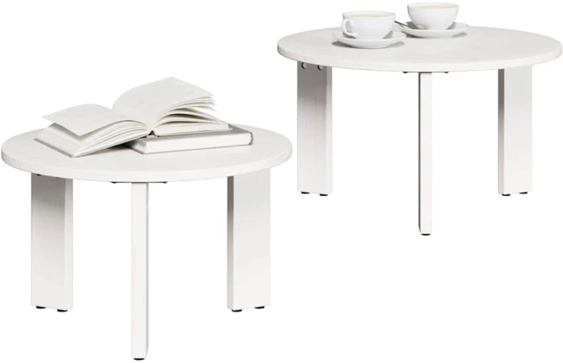 vidaXL Τραπεζάκι σαλονιού 2 pcs Λευκό 47.5 x 47.5 x 27 εκ.