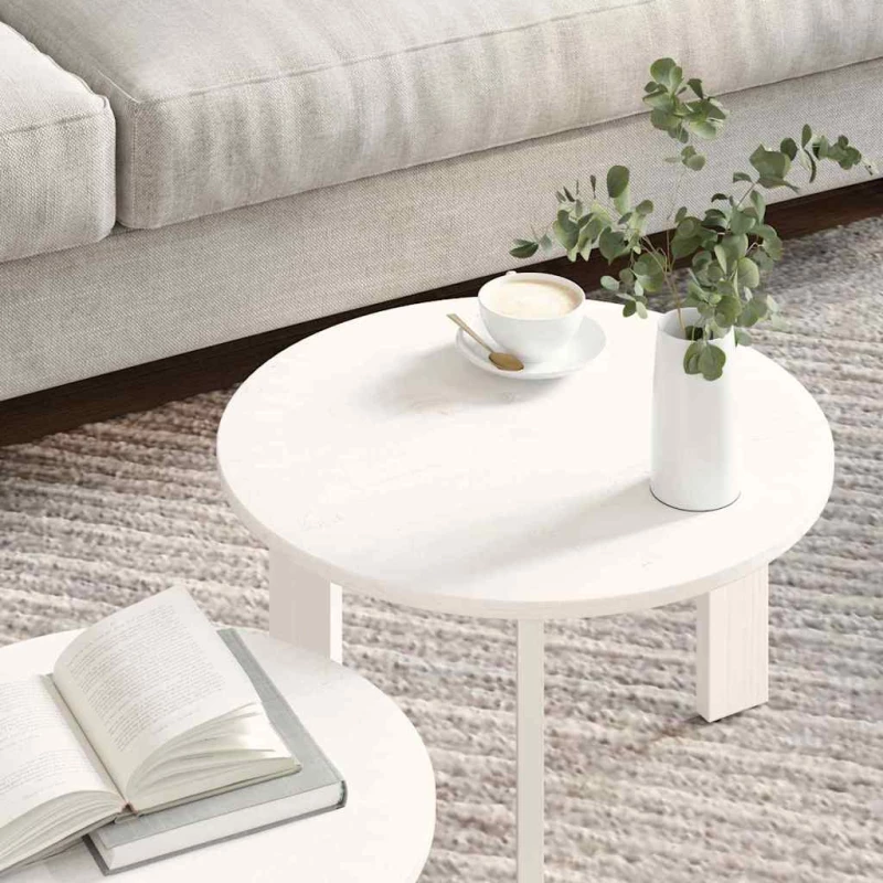 vidaXL Τραπεζάκι σαλονιού 2 pcs Λευκό 47.5 x 47.5 x 27 εκ.