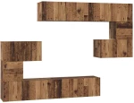 vidaXL Σετ επίπλου τηλεόρασης 8 pcs Παλαιό ξύλο 80 x 30 x 30 εκ