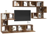 vidaXL Σετ επίπλου τηλεόρασης 8 pcs Παλαιό ξύλο 80 x 30 x 30 εκ