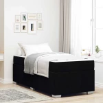 vidaXL Σκελετός Κρεβατιού με στρώμα Μαύρο 100 x 200 cm ύφασμα