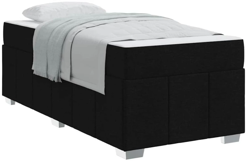 vidaXL Σκελετός Κρεβατιού με στρώμα Μαύρο 100 x 200 cm ύφασμα