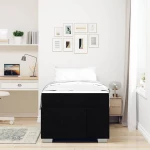 vidaXL Σκελετός Κρεβατιού με στρώμα Μαύρο 100 x 200 cm ύφασμα
