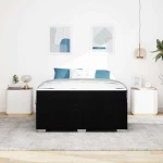 vidaXL Σκελετός Κρεβατιού με στρώμα Μαύρο 140 x 200 cm ύφασμα