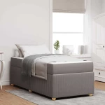 vidaXL Σκελετός κρεβατιού με στρώμα Taupe 100 x 200 cm ύφασμα
