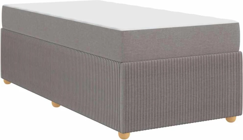 vidaXL Σκελετός κρεβατιού με στρώμα Taupe 100 x 200 cm ύφασμα