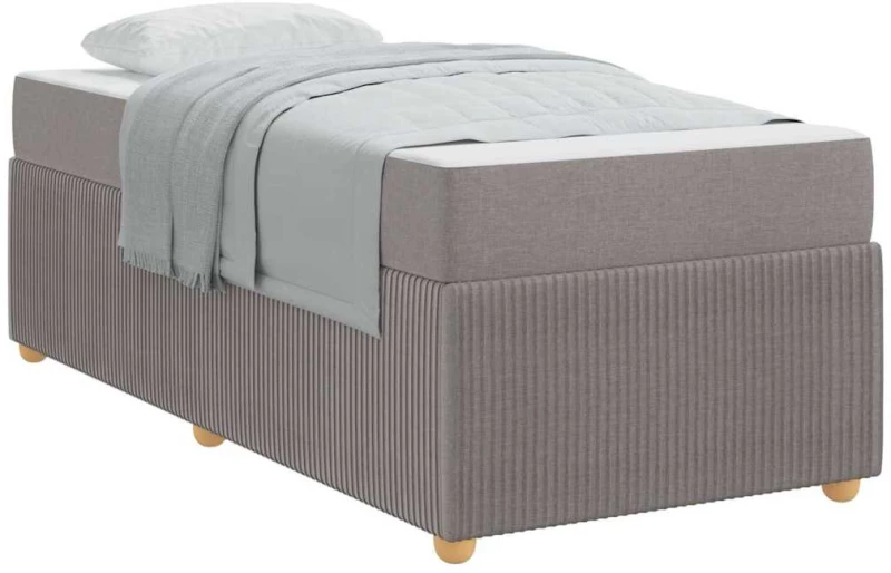 vidaXL Σκελετός κρεβατιού με στρώμα Taupe 100 x 200 cm ύφασμα