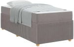vidaXL Σκελετός κρεβατιού με στρώμα Taupe 100 x 200 cm ύφασμα