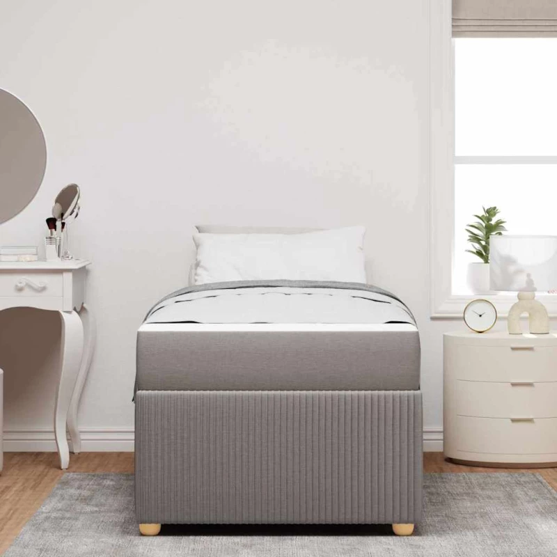 vidaXL Σκελετός κρεβατιού με στρώμα Taupe 100 x 200 cm ύφασμα