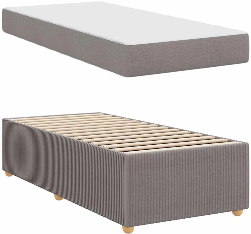 vidaXL Σκελετός κρεβατιού με στρώμα Taupe 100 x 200 cm ύφασμα