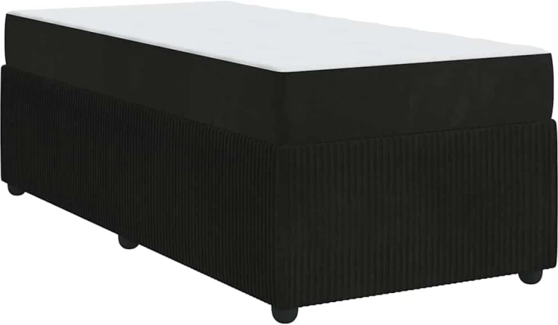 vidaXL Σκελετός κρεβατιού με στρώμα Μαύρο 100 x 200 cm Βελούδο
