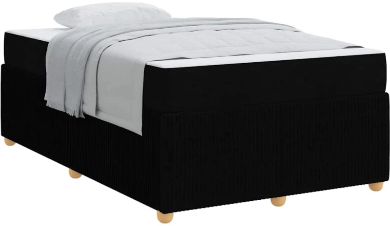 vidaXL Σκελετός κρεβατιού με στρώμα Μαύρο 120 x 190 cm ύφασμα