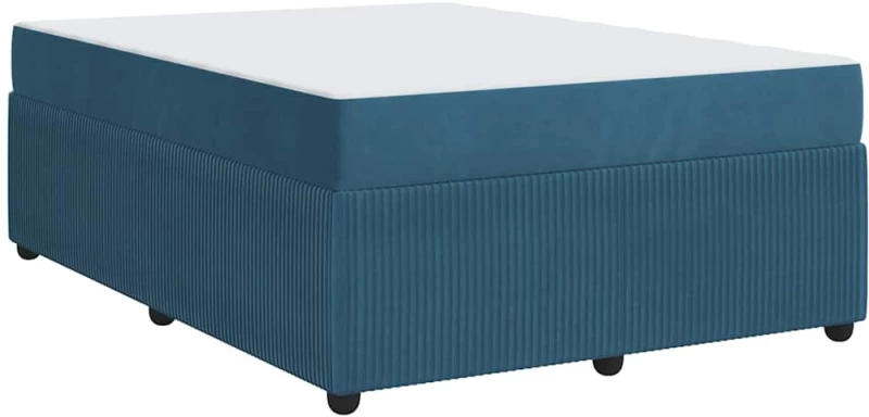 vidaXL Σκελετός κρεβατιού με στρώμα Μπλε 140 x 200 cm Βελούδο