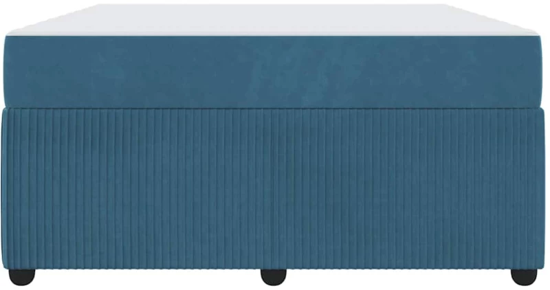 vidaXL Σκελετός κρεβατιού με στρώμα Μπλε 140 x 200 cm Βελούδο