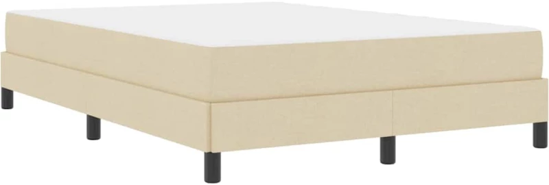 vidaXL Κρεβάτι με ελατήρια με στρώμα Κρεμ 140 x 200 cm ύφασμα