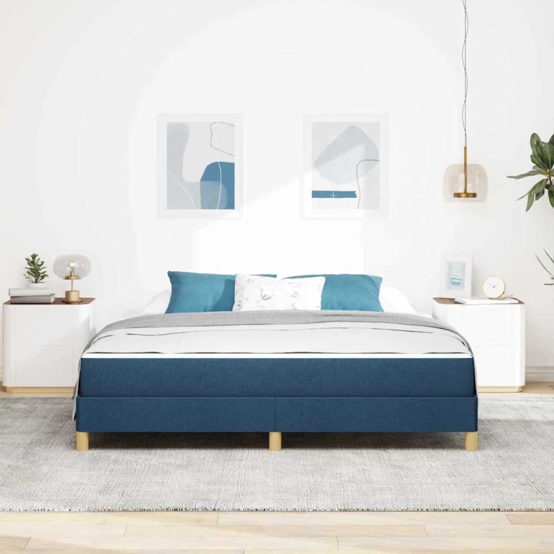 vidaXL Κρεβάτι με ελατήρια Μπλε και Καφέ 180 x 200 cm
