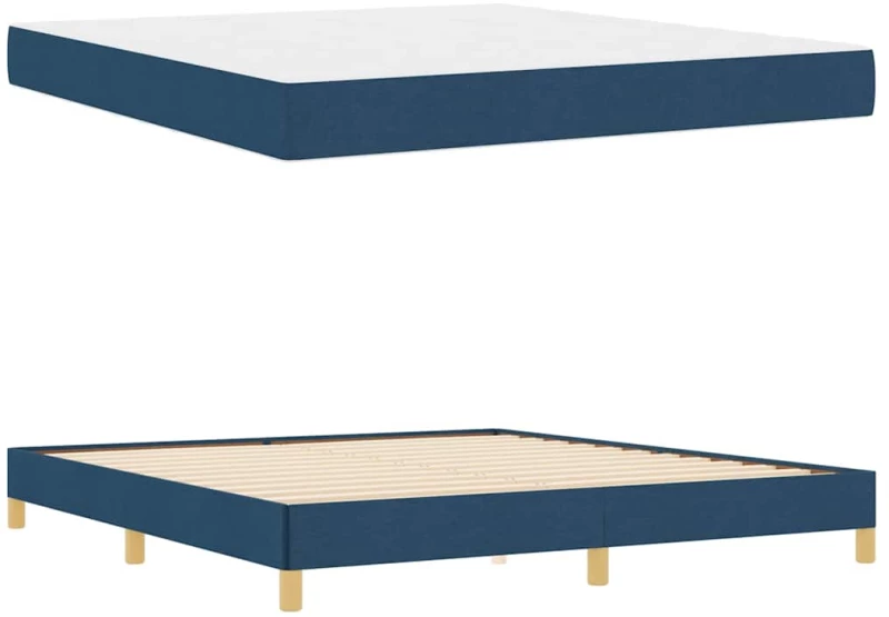 vidaXL Κρεβάτι με ελατήρια Μπλε και Καφέ 180 x 200 cm