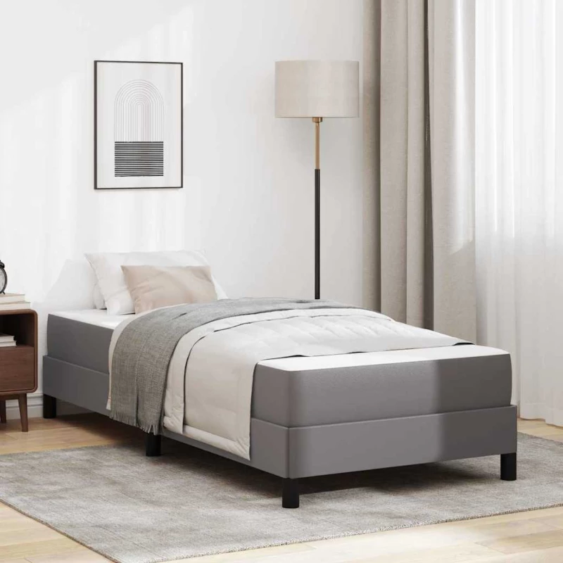 vidaXL Κρεβάτι με στρώμα Γκρι 80 x 200 cm Τεχνητό δέρμα