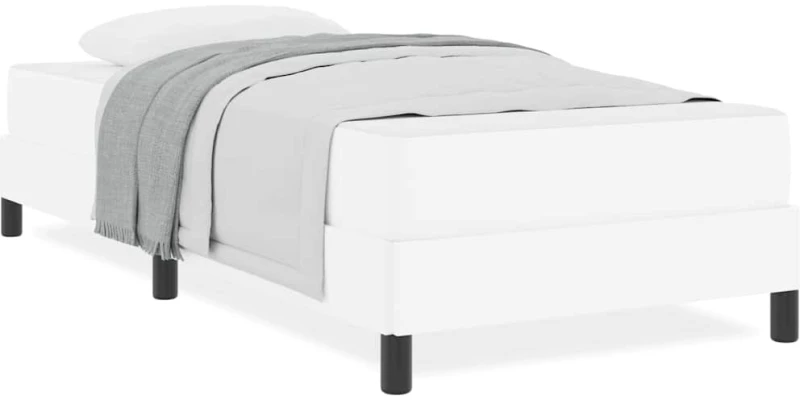 vidaXL Κρεβάτι με στρώμα Καθαρό Λευκό 100 x 200 cm Τεχνητό δέρμα