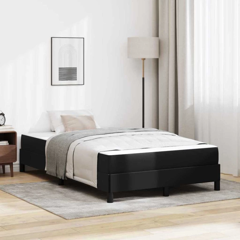vidaXL Κρεβάτι με στρώμα Μαύρο 120 x 200 cm Τεχνητό δέρμα
