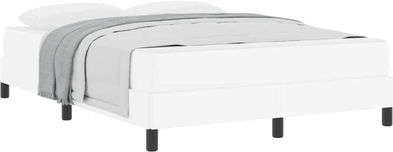 vidaXL Κρεβάτι με στρώμα Καθαρό Λευκό 140 x 200 cm Τεχνητό δέρμα