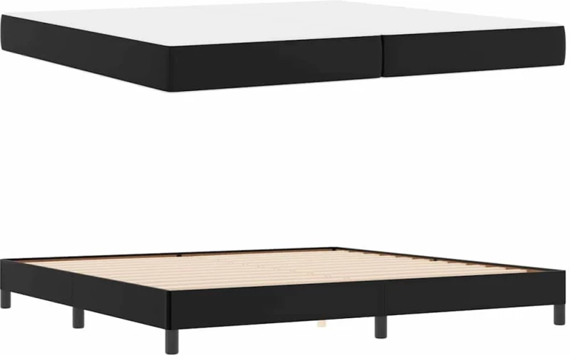 vidaXL Κρεβάτι με στρώμα Μαύρο 200 x 200 cm Τεχνητό δέρμα