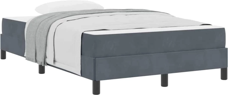 vidaXL Κρεβάτι box spring με στρώμα Σκούρο Γκρι 120 x 200 cm Βελούδο