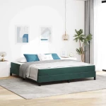 vidaXL Κρεβάτι box spring με στρώμα Σκούρο Πράσινο 180 x 200 cm