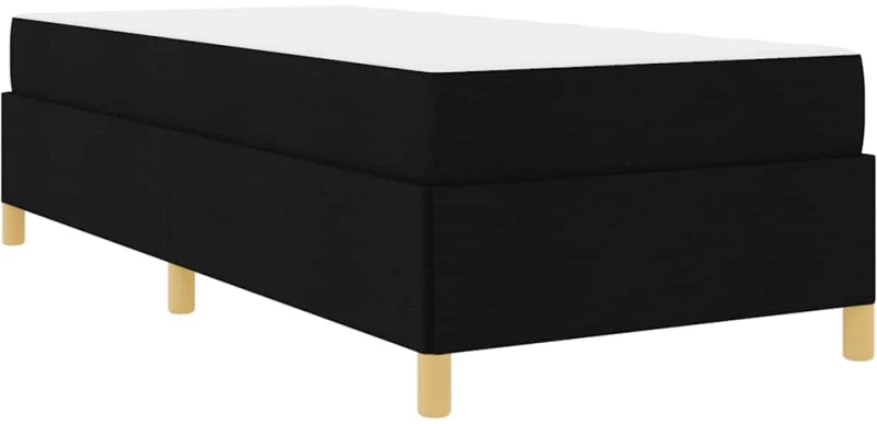 vidaXL Κρεβάτι με ελατήρια Μαύρο και Λευκό 90 x 190 cm ύφασμα