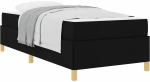 vidaXL Κρεβάτι με ελατήρια Μαύρο και Λευκό 90 x 190 cm ύφασμα